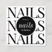 Minimalistische Nail Artist Salon Manicure Moderne Vierkante Visitekaartje (Voorkant)