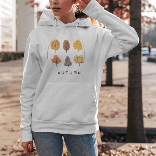 Minimalistische najaarbomen hoodie