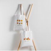 Minimalistische najaarstructuur en pompoen tote bag