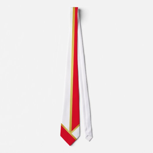Minimalistische namaak goud rood wit stropdas (Voorkant)