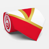Minimalistische namaak goud rood wit stropdas (Opgerold)