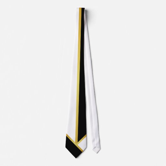 Minimalistische namaak goud zwart wit stropdas (Voorkant)