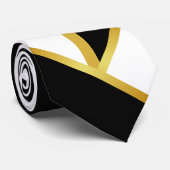 Minimalistische namaak goud zwart wit stropdas (Opgerold)