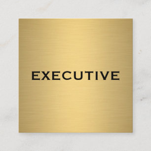 Minimalistische namaak gouden metallic vierkante visitekaartje