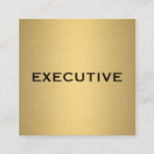 Minimalistische namaak gouden metallic vierkante visitekaartje (Voorkant)