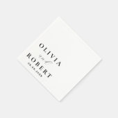 Minimalistische namen datum aangepaste moderne tro servet (Hoek)
