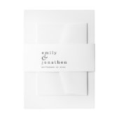 Minimalistische namen Datum Zwart Wit Bruiloft Uitnodigingen Wikkel (Voorkant Voorbeeld)