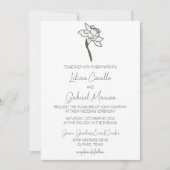 Minimalistische Narcissus huwelijksuitnodiging Kaart (Voorkant)