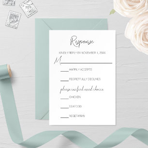 Minimalistische Narcissus Wedding RSVP Kaart