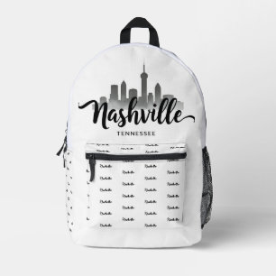 Minimalistische Nashville Skyline, Tennessee Stad Bedrukte Rugzak