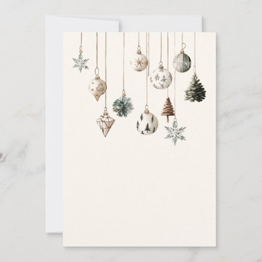 Minimalistische Natuur Eenvoudig Rustiek Kerstfees Kaart (Achterkant)