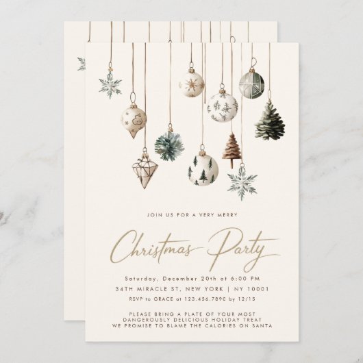 Minimalistische Natuur Eenvoudig Rustiek Kerstfees Kaart (Voorkant / Achterkant)