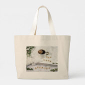 Minimalistische natuur landschap canvas tas (Achterkant)