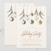 Minimalistische Natuur Rustiek Beige Kerstfeest Kaart (Voorkant / Achterkant)