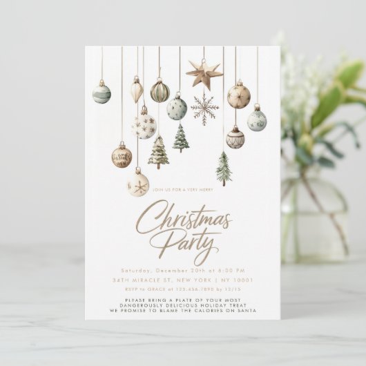 Minimalistische Natuur Rustiek Eenvoudig Kerstfees Kaart (Staand voorkant)