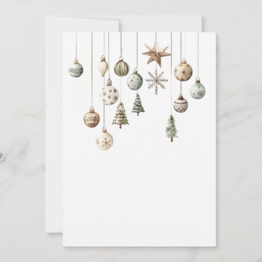 Minimalistische Natuur Rustiek Eenvoudig Kerstfees Kaart (Achterkant)