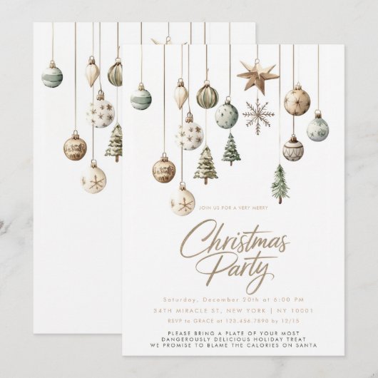 Minimalistische Natuur Rustiek Eenvoudig Kerstfees Kaart (Voorkant / Achterkant)