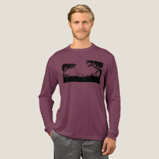 Minimalistische Natuur Silhouet Lange Mouwen T-Shi Tri-Blend Shirt