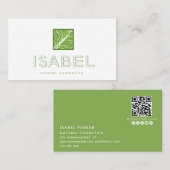 Minimalistische natuurlijke cosmetica logo Qr-code Visitekaartje (Voorkant / Achterkant)