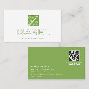Minimalistische natuurlijke cosmetica logo Qr-code Visitekaartje