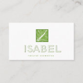 Minimalistische natuurlijke cosmetica logo Qr-code Visitekaartje (Voorkant)