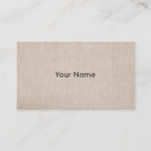 Minimalistische natuurlijke linnen look visitekaartje (Voorkant)