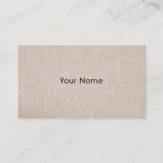 Minimalistische natuurlijke linnen look visitekaartje (Voorkant)