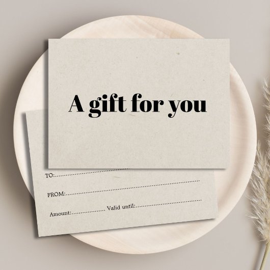 Minimalistische natuurlijke papiertextuur licht be visitekaartje