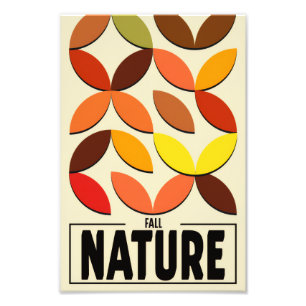 Minimalistische natuurposter – Herfst botanische w Foto Afdruk