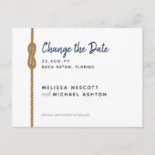 Minimalistische nautische ⛵ Navy + White Verander  Aankondigingskaart (Voorkant)