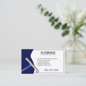 Minimalistische Navy Accent Kantoor Schoonmaak Visitekaartje (Staand voorkant)