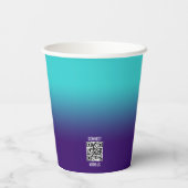 Minimalistische Navy Aqua Gradient Elemental Logo Papieren Bekers (Achterkant)