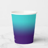 Minimalistische Navy Aqua Gradient Elemental Logo Papieren Bekers (Links)