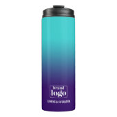 Minimalistische Navy Aqua Gradient Elemental Logo Thermosbeker (Voorkant)