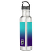 Minimalistische Navy Aqua Gradient Elemental Logo Waterfles (Achterkant)