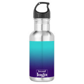 Minimalistische Navy Aqua Gradient Elemental Logo Waterfles (Voorkant)