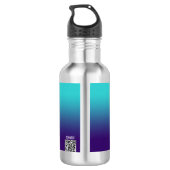 Minimalistische Navy Aqua Gradient Elemental Logo Waterfles (Achterkant)