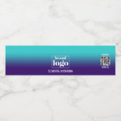 Minimalistische Navy Aqua Gradient Elemental Logo Waterfles Etiket (Enkel label)