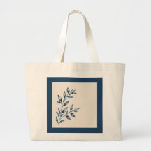 Minimalistische Navy Blau Blad Elegante Tote Tas