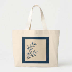 Minimalistische Navy Blau Blad Elegante Tote Tas