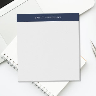 Minimalistische Navy Blau Elegante Monogram Notitieblok