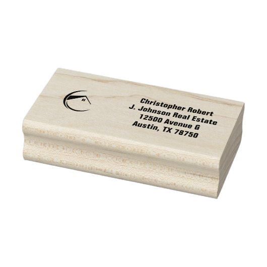 Minimalistische Navy Blau Onroerend Goed Rubberstempel (Stempel)