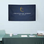 Minimalistische Navy Blau Onroerend Goed Spandoek (Beurs)