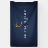 Minimalistische Navy Blau Onroerend Goed Spandoek (Verticaal)