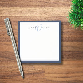 Minimalistische Navy Blau Schrift Tweegrens Monogr Post-it® Notes