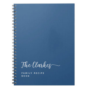 Minimalistische Navy Blauwe Gezinsbriefpapier Notitieboek