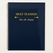 Minimalistische Navy Blauwe Gouden Planner