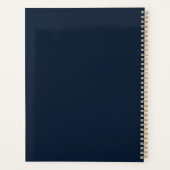 Minimalistische Navy Blauwe Gouden Planner (Achterkant)