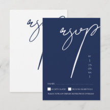 Minimalistische Navy Blauwe Script Typografie Trou