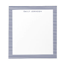 Minimalistische Navy Blauwe Strepen Monogram